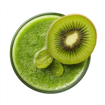 A glass of green smoothie with kiwia kiwia kiwia kiwia kiwia kiw