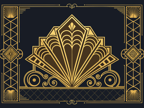 Elegant vintage gold floral ornate frame design for a luxurious invitation card