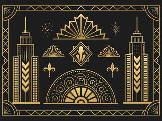 Vintage vector illustration of travel landmarks, city architecture, and religious monument silhouettes