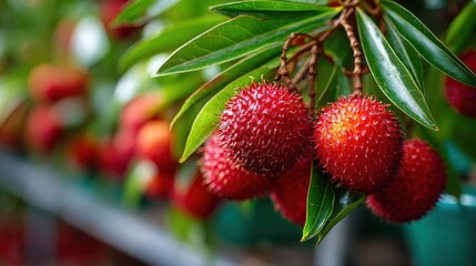 Arbutus Fruits on Tree Branch, Close-up