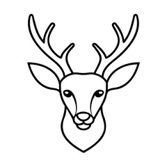 Outline a deer head with antlers on a animal