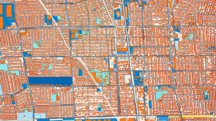 Colorful Compton Street Map with Labels and Buildings