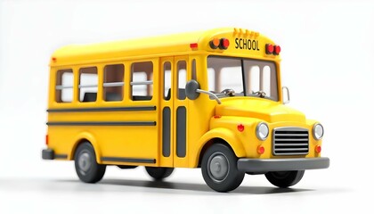 Classic Yellow School Bus Isolated Views