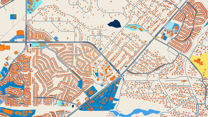 Colorful Rio Rancho Street Map with Labels and Buildings