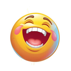 Fototapeta premium Laughing Emoji PNG - Wide Open Mouth & Joyful Expression Icon