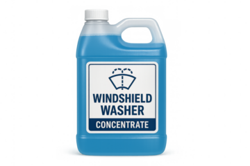 Windshield washer fluid concentrate bottle isolated on transparent background