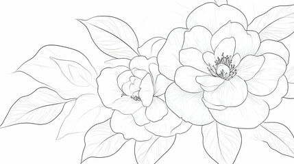 Monochrome roses graphic illustration