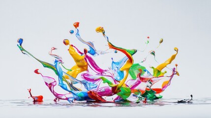 Abstract art of ink particles swirling together in vibrant harmony and disorder