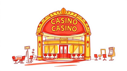 Hand-drawn sketch of a warm casino in a color sketchnote style using reds, oranges, and yellows..jpg
