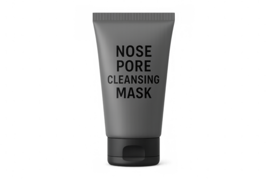 Nose pore cleansing mask in gray tube with transparent background