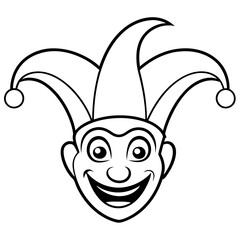 April fools day celebration mask outline design Art & Illustration