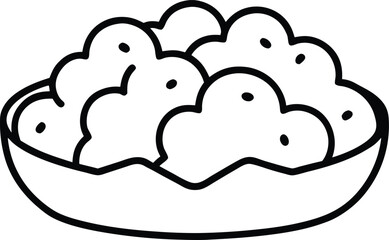 cheese curds sketch illustration on white background