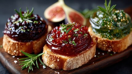 Savory Jams with Figs and Rosemary on Bread