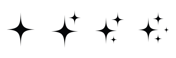 sparkle star icon set. containing star burst symbol. vector illustration