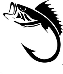 fish vector illustration,Professional Fishing Bait and Fish Lure with Hook Icons Isolated on White Background,Vintage Fishing,Fishing Lures