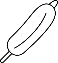 corn dog hand drawn sketch on white background