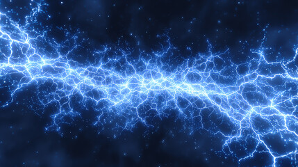 Naklejka premium A stunning display of electrical energy illustrated as blue lightning, capturing the power and beauty of nature's electric phenomena.