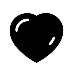 Elegant Heart Symbol with a Reflective Shine A Versatile Graphic for Love, Affection, and Emotional Connection in Design and Communication