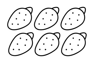 6 Sweet Potato Icons Bundle – One-Line Art Vector