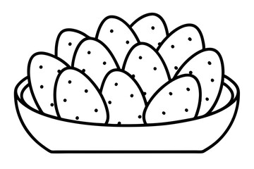 6 Sweet Potato Icons Bundle – One-Line Art Vector