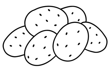 6 Sweet Potato Icons Bundle – One-Line Art Vector