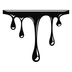 Black liquid dripping with glossy drops vector