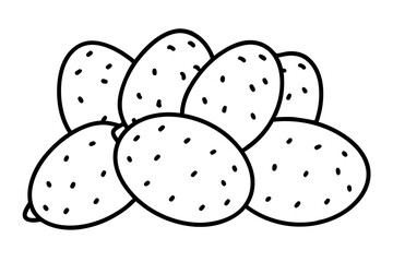 6 Sweet Potato Icons Bundle – One-Line Art Vector