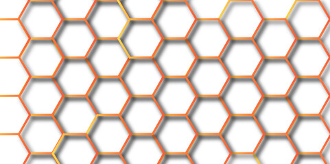 Gold Hexagon Grid Pattern, Seamless White Background, Abstract Geometric Design, High-Resolution Image, honeycomb cells of cardboard stiffening rib background Abstract background of colorful lag