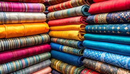 Colorful fabric stacks