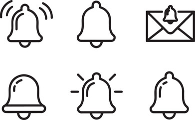 Various Notification Icons Representing Alerts and Messages Bell Symbols Communication Tools and Digital Reminders Interface Elements