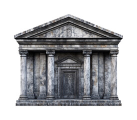 Fototapeta premium Mausoleum for Memorials and Architectural Structures - Isolated on White Background