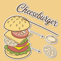 Happy Cheesy Burger day with a Cheesy Only Banner on a Blue Background