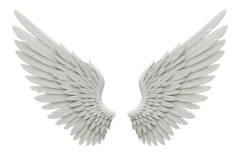 Isolated Angel Wings Feathery White Symbolic Freedom