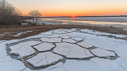 Rising waves meet cracked ice under a stormy sky, a stark reminder of sea level urgency.