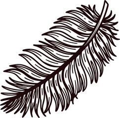 Obraz premium Detailed hand drawn palm leaf illustration in vintage with intricate lines and bold botanical design