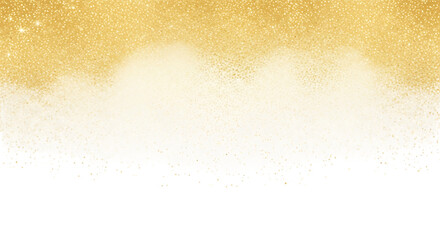 Illustration of golden glitter sparkles and shimmers on a transparent background creating a luxurious and festive effect