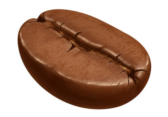 Isolated Roasted Coffee Bean Rich Brown Aroma