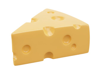 Isolated Wedge of Swiss Cheese with Distinctive Holes