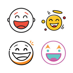 Fototapeta premium set of funny cartoon smileys