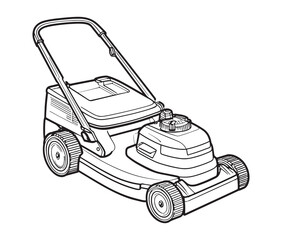 Electric lawn mower line art.