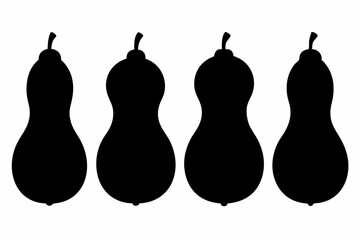 Butternut Squash Icon Set – Black Silhouettes