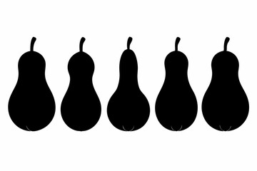 Butternut Squash Icon Set – Black Silhouettes