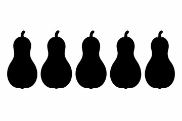 Butternut Squash Icon Set – Black Silhouettes