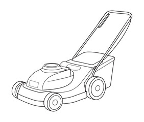 Electric lawn mower line art.