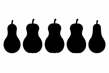 Butternut Squash Icon Set – Black Silhouettes