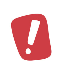 Hand-Drawn Red Exclamation Mark Warning Icon Illustration
