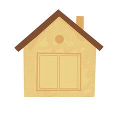 Hand-Drawn Cartoon House Illustration – Eco-Friendly Home Icon
