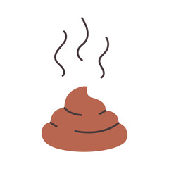Cute brown poop. Animals and human excrements. Vector illustration in flat style