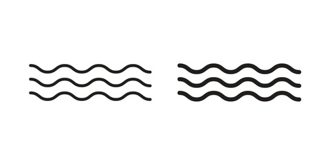 Wave icon, outline vector sign, linear and solid style pictogram isolated on white.