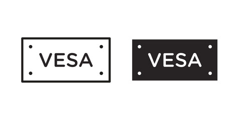 Vesa icon, outline vector sign, linear and solid style pictogram isolated on white.